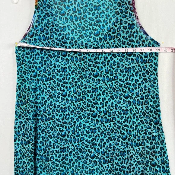 Dor Dor Tunic Tank Top Womens M Multicolor High Low Snake Leopard Boho - Picture 7 of 10